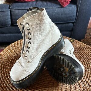 Dr. Martens White Lace Up Boots